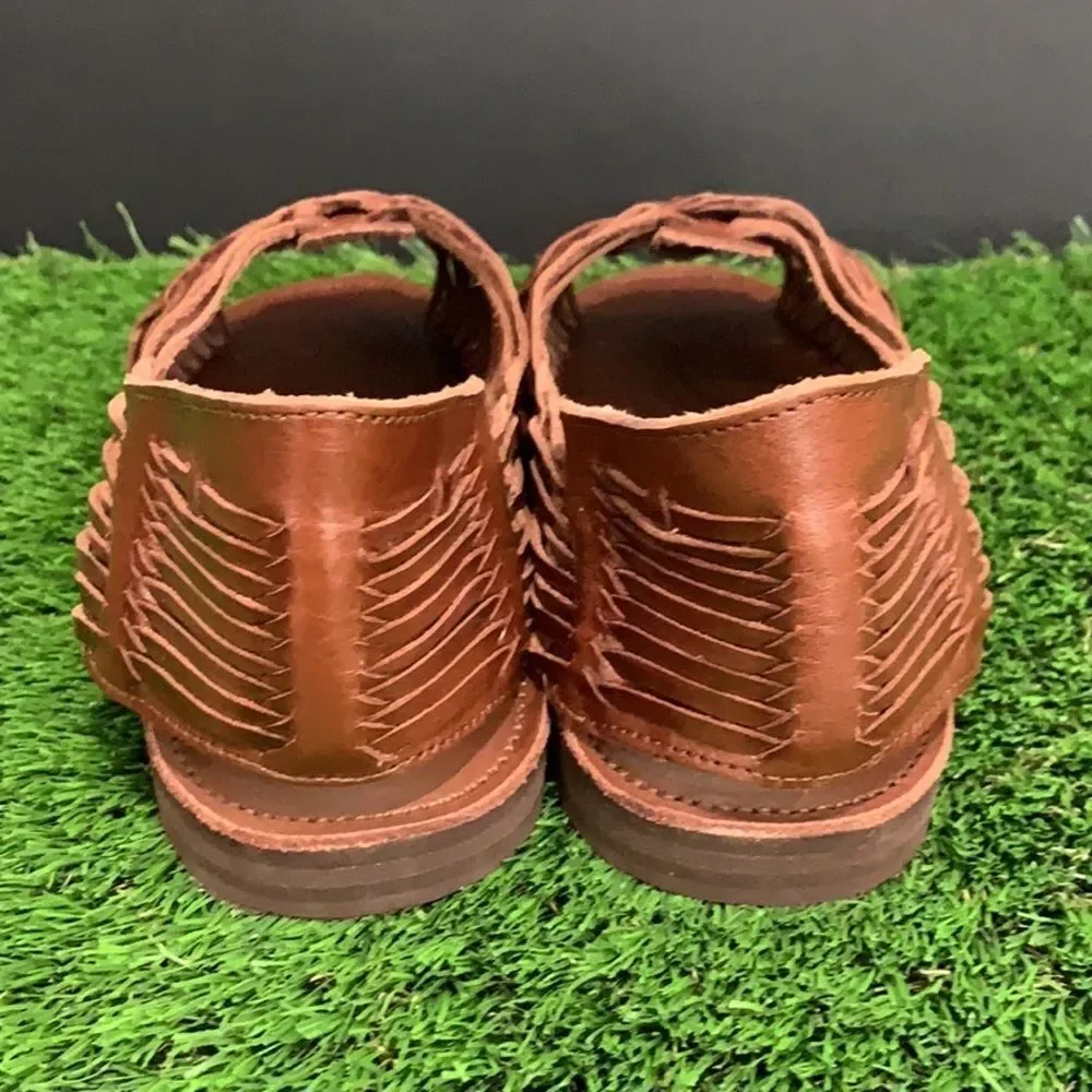 Chamula Open Toe GDL Huaraches Meg Brown NEW